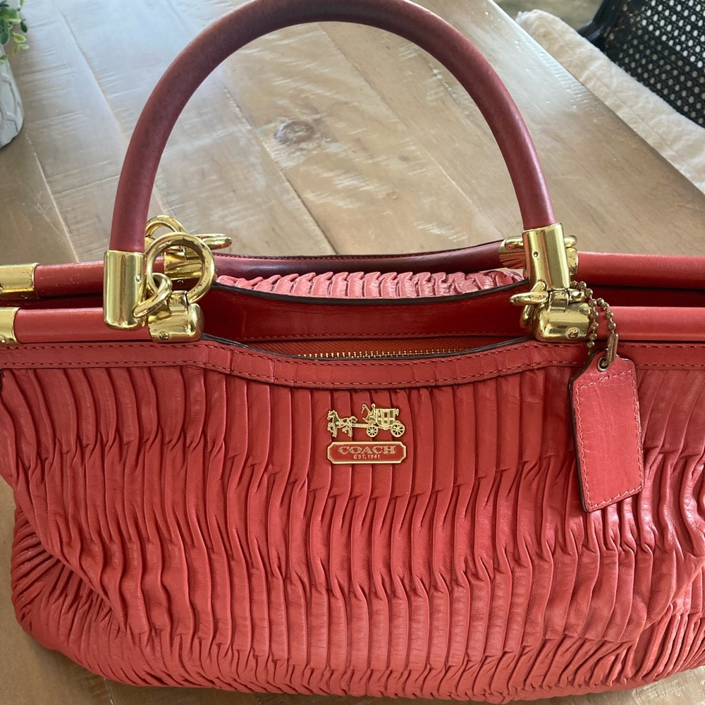 COACH Madison Gathered Leather Satchel